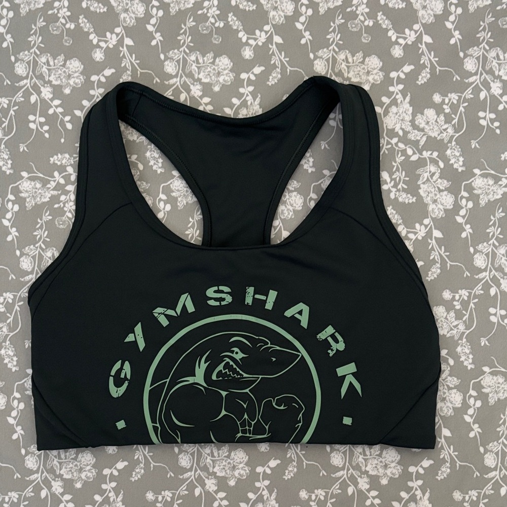 Gymshark Black and Green Sports Bra
